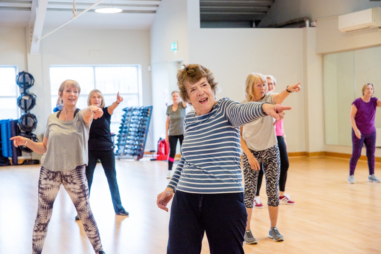 Older people dancing